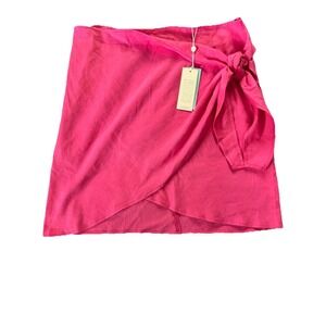 Shore Women's‎ Pink Wrap Skirt Size X-Large NWT Linen Blend Beach Vacation